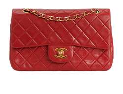 Small Vintage Classic Double Flap, Lambskin, Red, 1520704 (1989-91), DB, B
